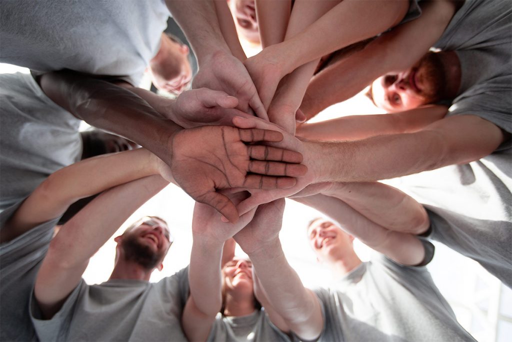 Hands in a huddle