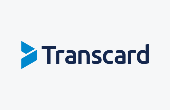 Transcard logo with gray background