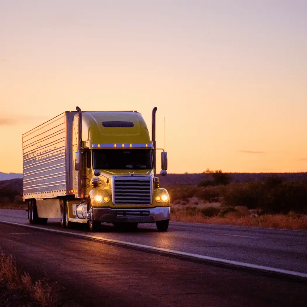 Freight truck on open highway symbolizing dependable supply chain connectivity and always-on logistics integration