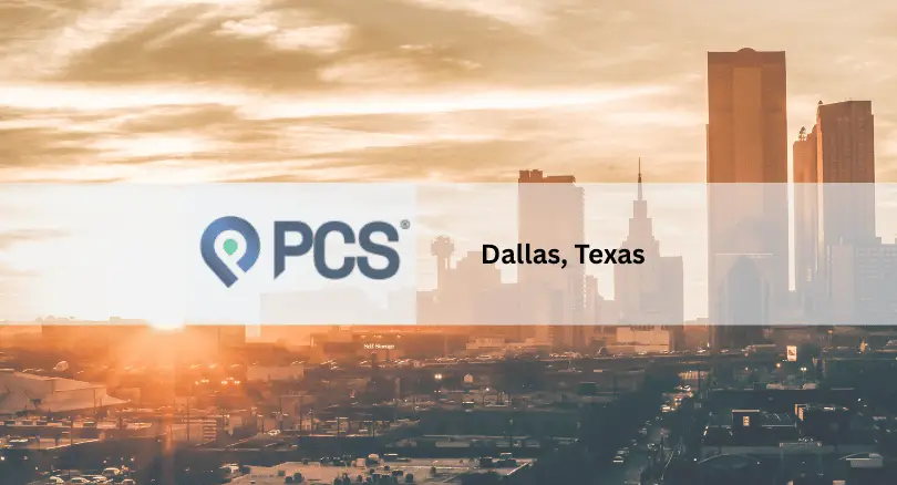 Image of Dallas, Texas skyline promoting transportation management software provider PCS Software's 2026 User Conference